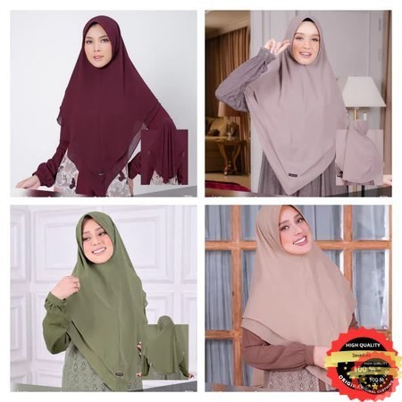 Ethica Layha Khimar Ceruti 2 Layer Premium