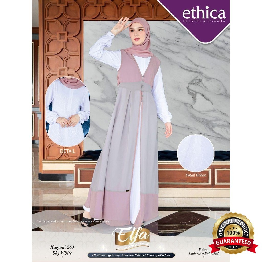 SabilaMall - Busana Muslim Couple Keluarga Gamis Kagumi 263 Gamis Cantik Polosan by Ethica