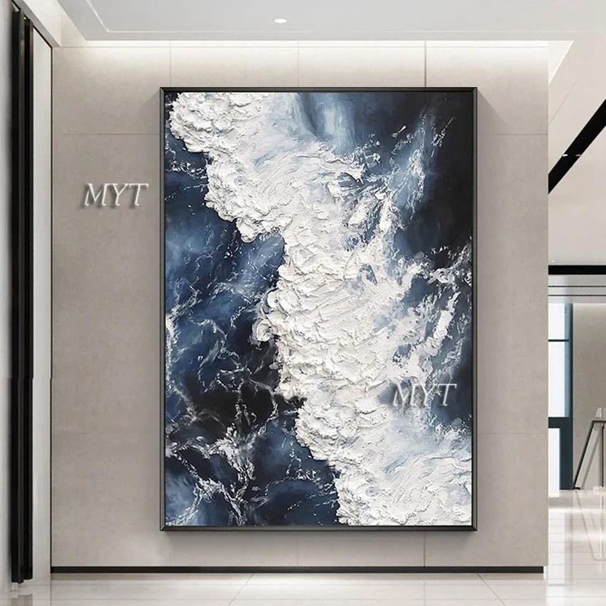 

Abstract Knife 3D Wave Pictures Home Decor Wall Art Hand Painted Flowers Oil Painting on Canvas Handmade Floral Paintings