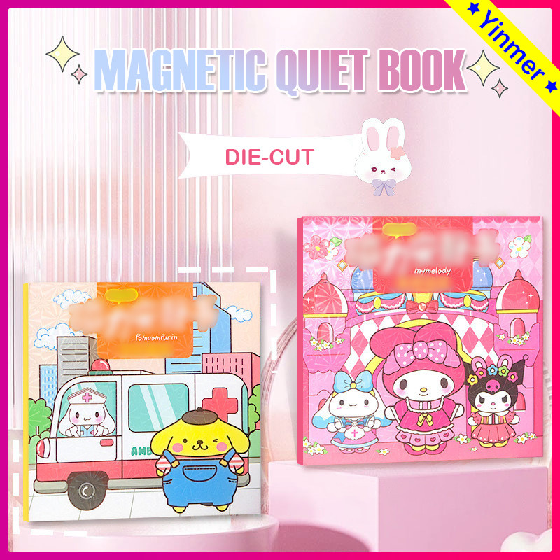 

COD✨Buku Tenang Magnetik Kartun Stiker Seri Sanrio Bebas Potong Buku Stiker Magnetik Lucu Anak Perempuan-Yinmer