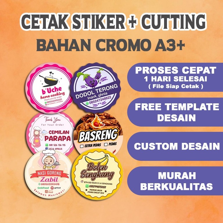 

Cetak Stiker Cromo A3+ Custom Produk Label Makanan Logo Produk Kemasan Online Shop By SindikatStiker