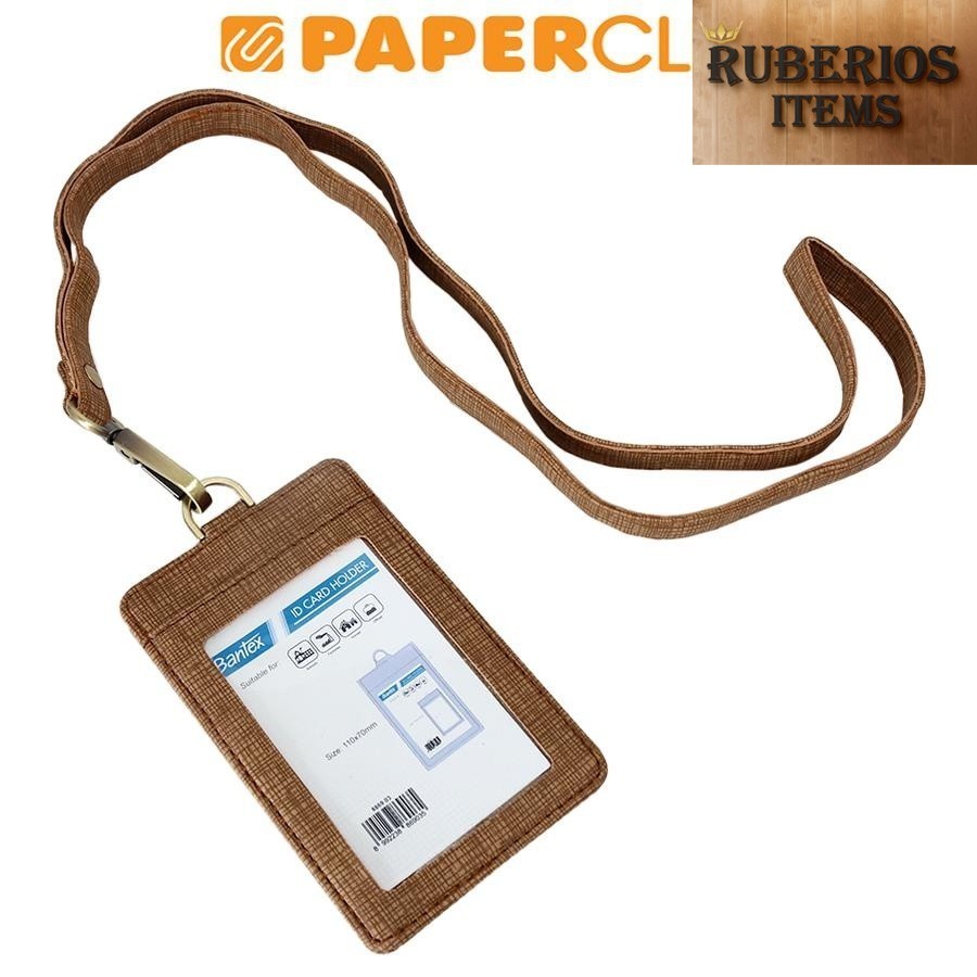 

ID CARD BANTEX LEATHER 8869 PORTRAIT + LANYARD 03 BROWN
