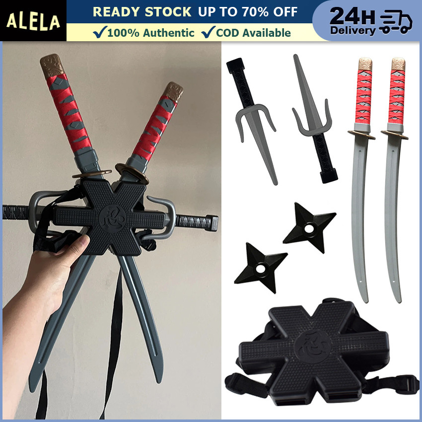 1 Set Mainan Pedang Plastik Senjata Shuriken Pisau Kunai Cosplay Anime Ninja Naruto Deadpool
