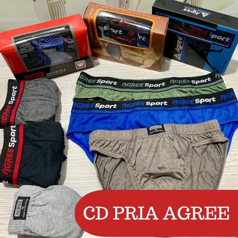 RC  Agree 8886 Golden Nick CD Celana Dalam Sempak Pria Dewasa Agree Sport Briefs Segitiga Size M L X