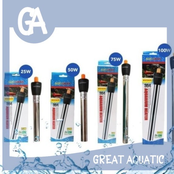 heater stainless heater aquarium AQUAMAN WP HT 304 STA 25 WATT 50 WATT 75 WATT 100 WATT STA heater s