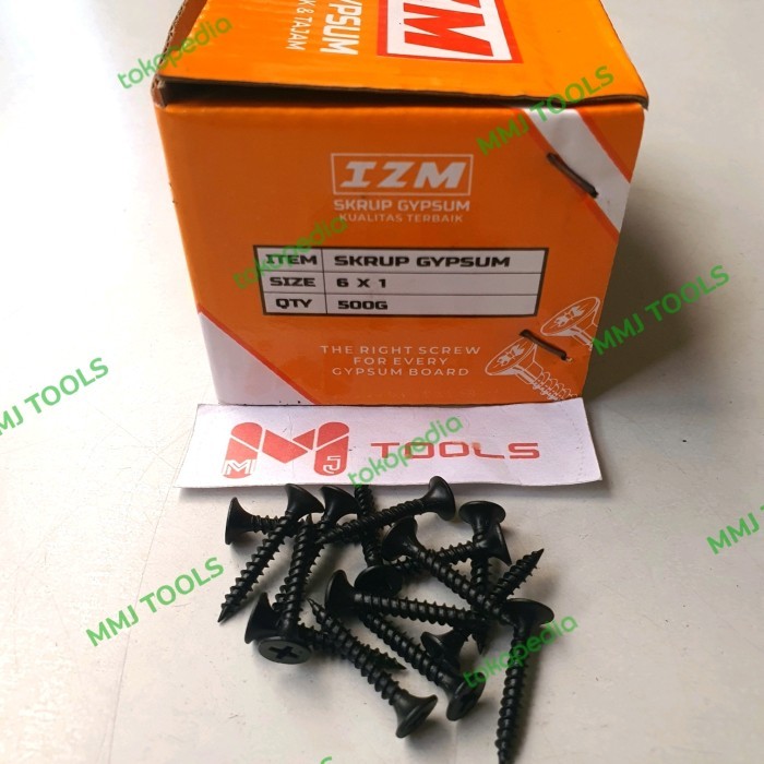 Sekrup Gypsum IZUMO 1" 500gram - Skrup Gypsum Hitam - Sekrup Hitam