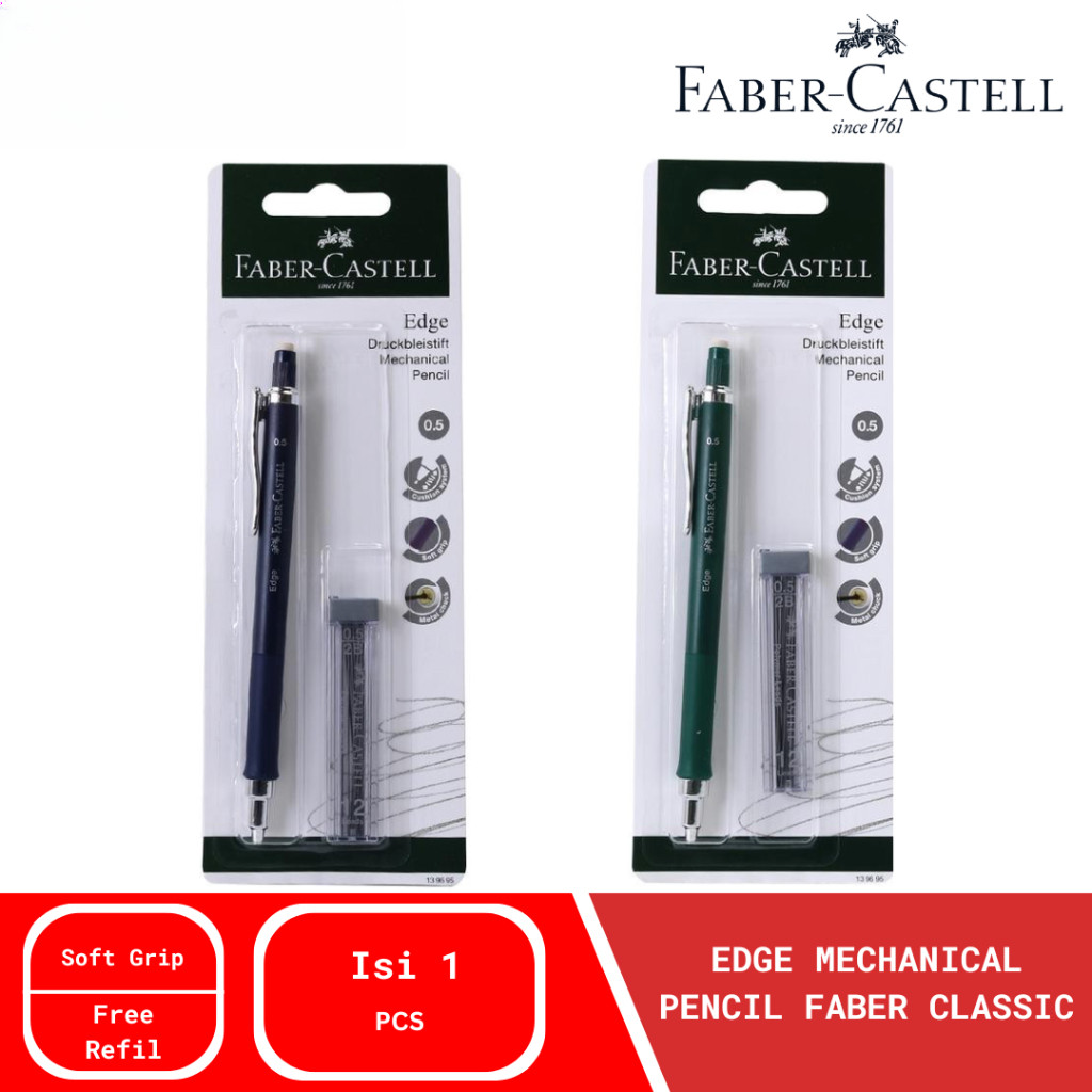 

Pensil Mekanik Faber Castell / Mechanical Pencil Edge Faber-Castell Classic 0.5mm Free 1 Tube Refill