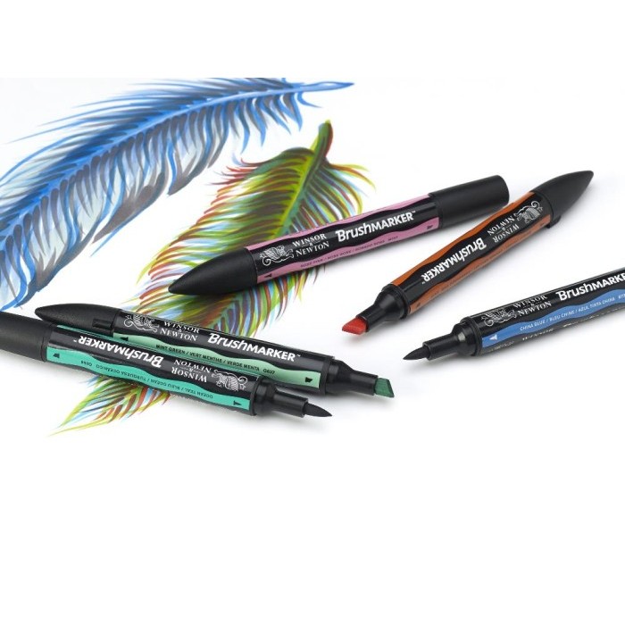 

best -Brush Marker Winsor & Newton Promarker Brush Pen Set 6 Dual Point - MID TONES