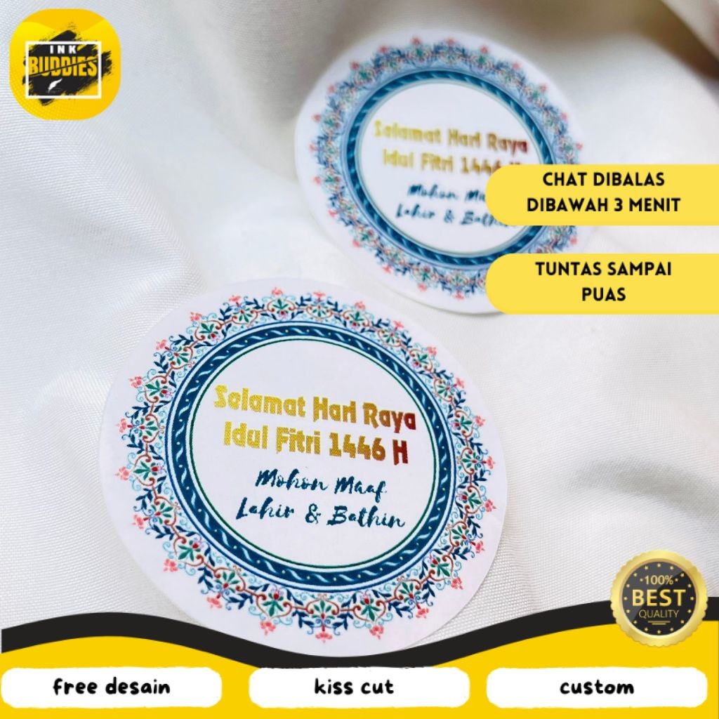 

INB Print Cetak Sticker Label Bulat Idul Fitri Stiker Lebaran Toples Label Kue