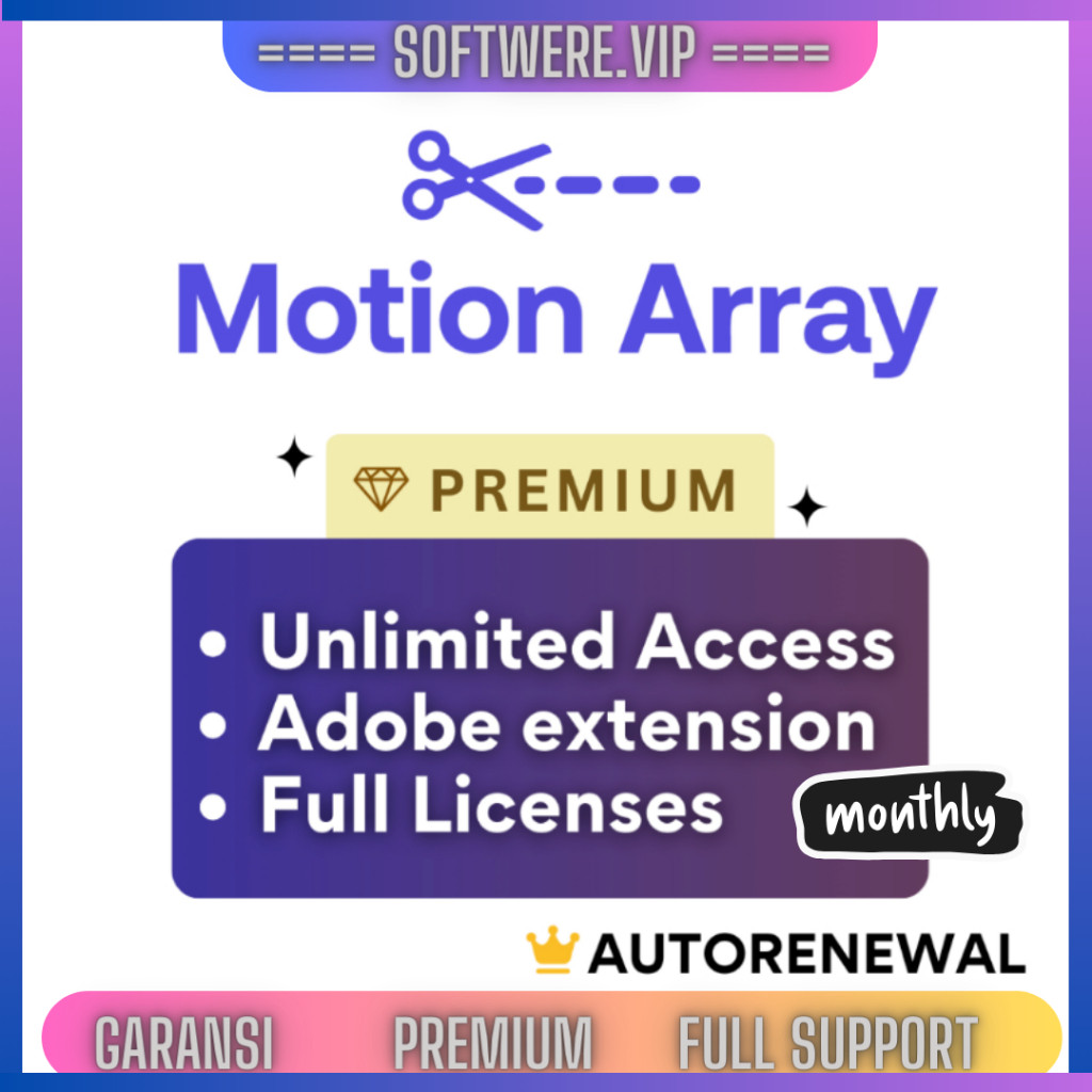 Array Premium* [ MONTHLY]* Platform Pembuat Film Pembuatan Video Akun Asli Motion Array Premium