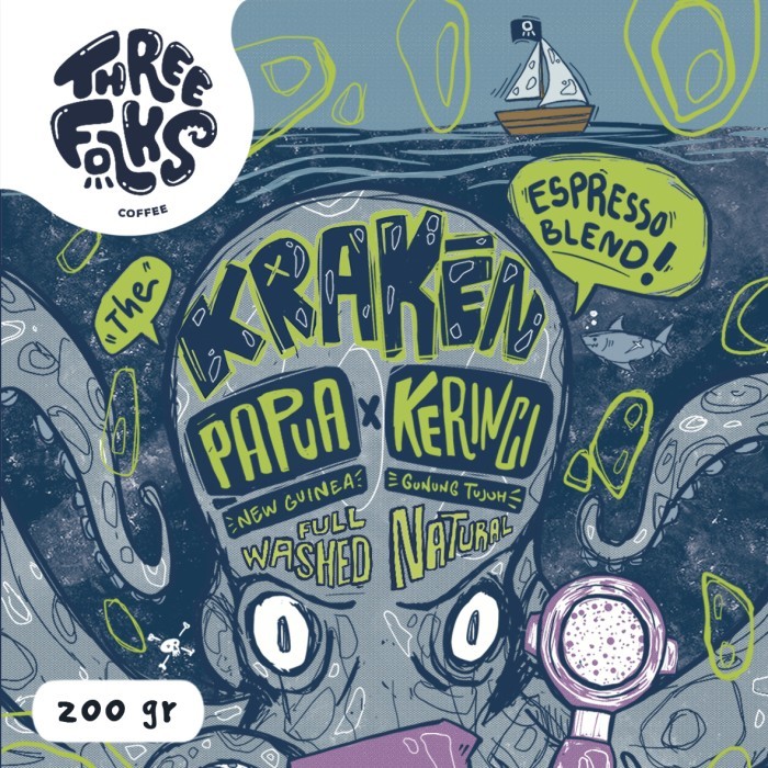

[PROMO TERBAIK]- Kopi Espresso Kraken Blend Three Folks 250 gr - Biji Kopi