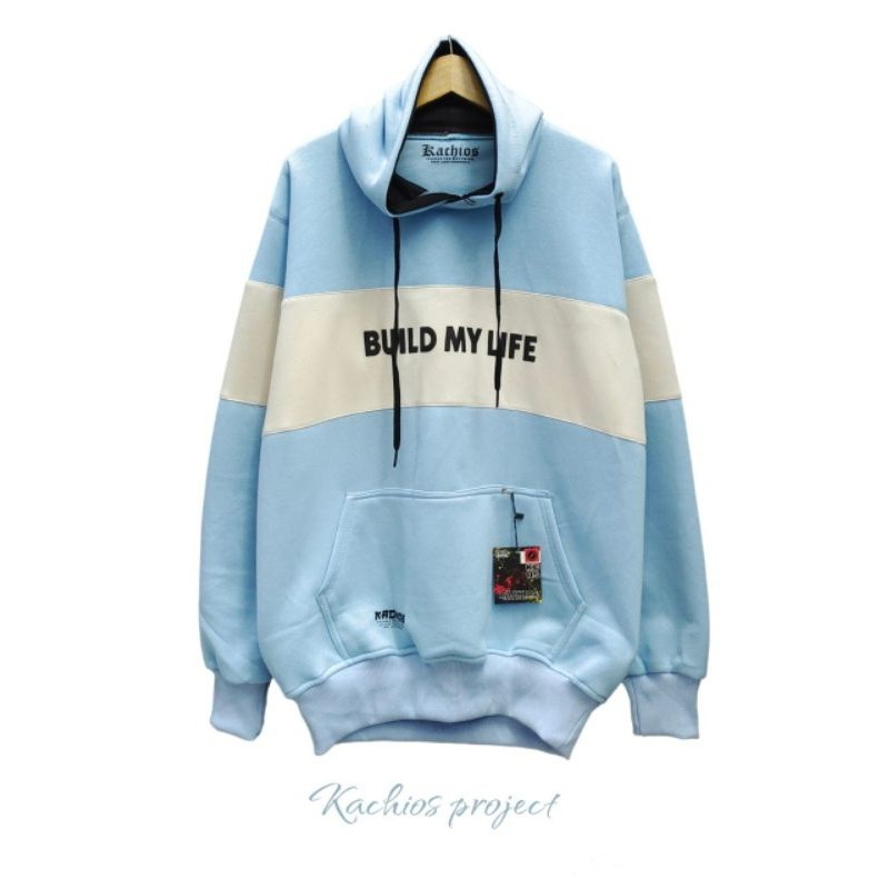 SWEATER HOODIE APLIKASI JAMINAN 100% ORIGINAL KACHIOS 100% COTTON FLECEE PREMIUM TEBAL GRAMASI 280 U