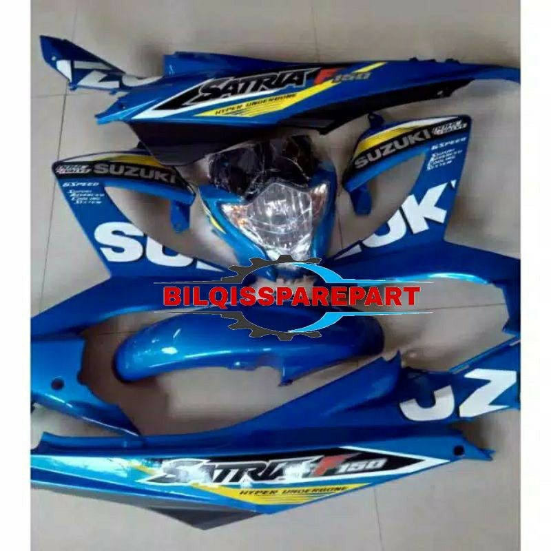 full body halus suzuki satria fu facelift tahun 2014 warna biru .