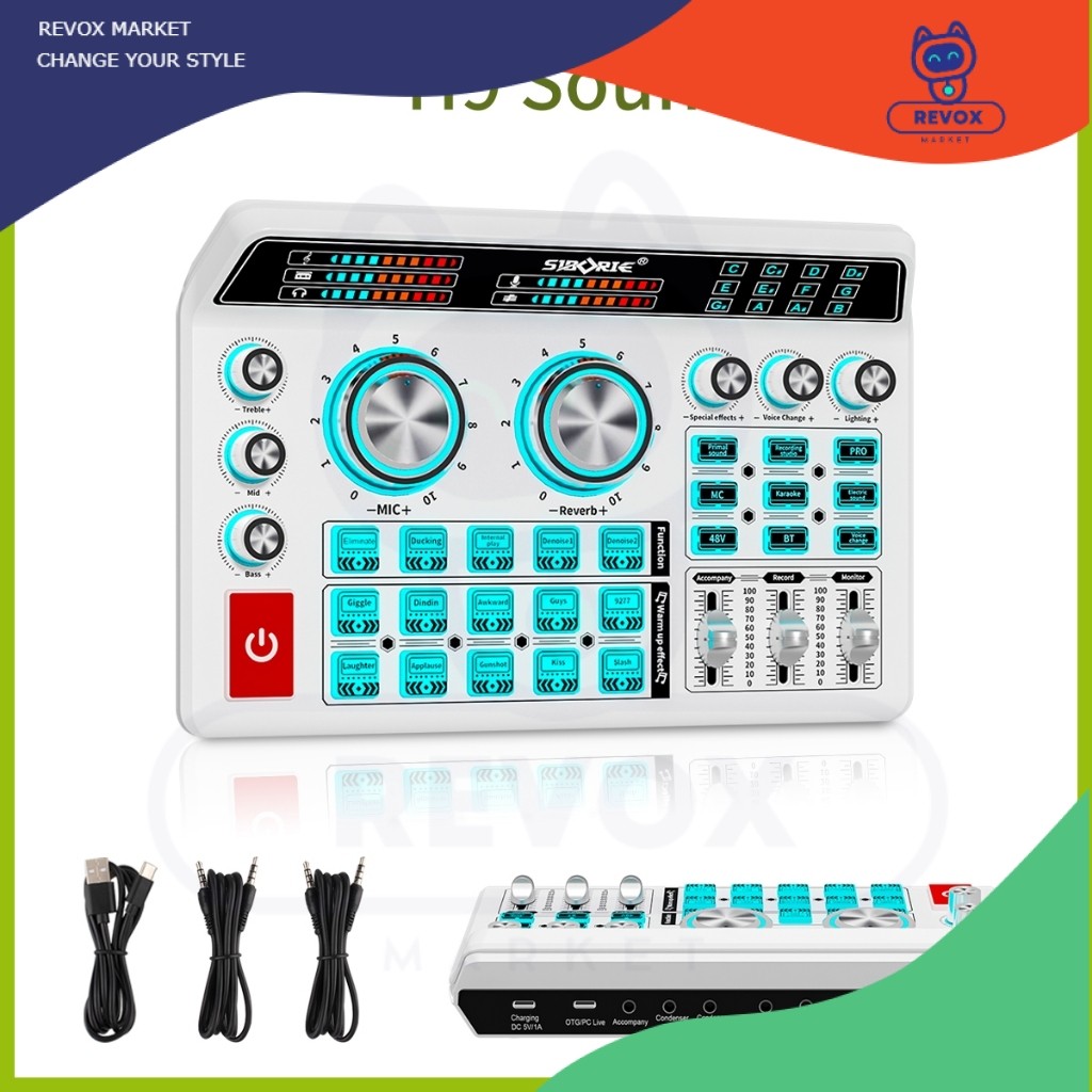 Revox - Siborie 48V Soundcard H9 Audio USB External Sound Card Mic Mixer Bluetooth Phone PC - REVOX 