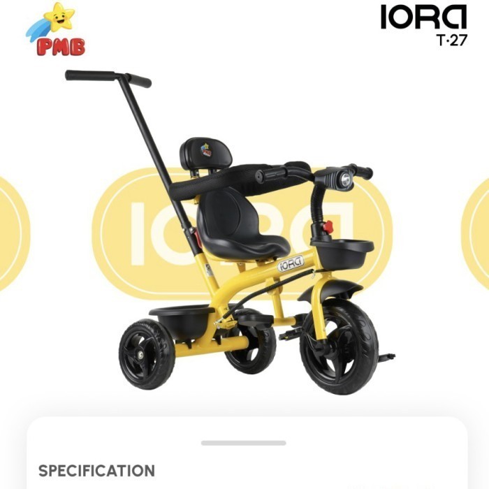 Sepeda Roda Tiga PMB IORA TC-06 TC06 Sepeda Anak Roda 3 Tricycle - T27 Kuning GUS