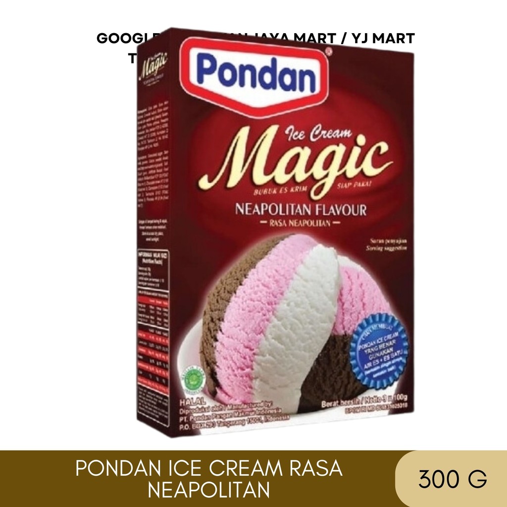 

Pondan Ice Cream Neapolitan Flavour / Bubuk Ice Cream Rasa Neapolitan 300g