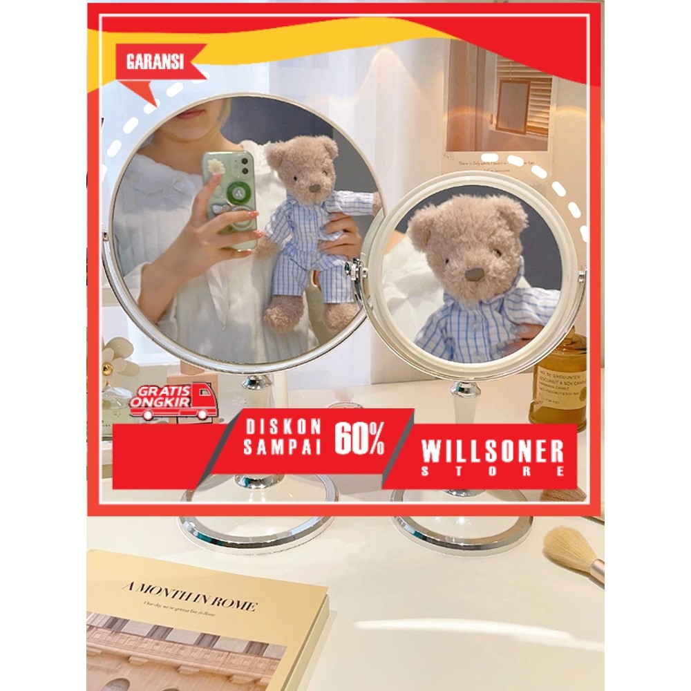 Kaca Rias/Kaca Make up/Cermin Make Up/Cermin Rias Pembesaran/Cermin Meja