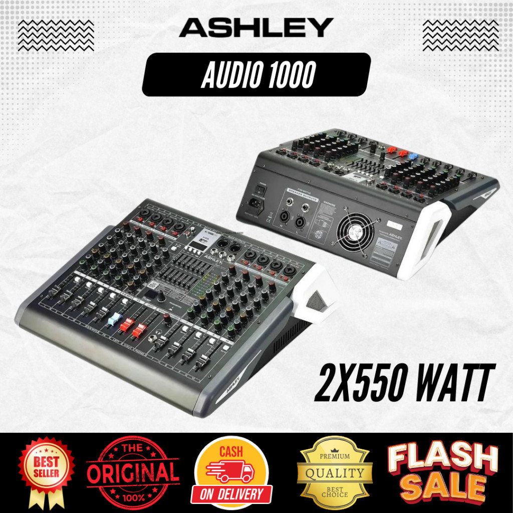 Power Mixer Ashley Audio 1000 2x550 Watt Original Ashley