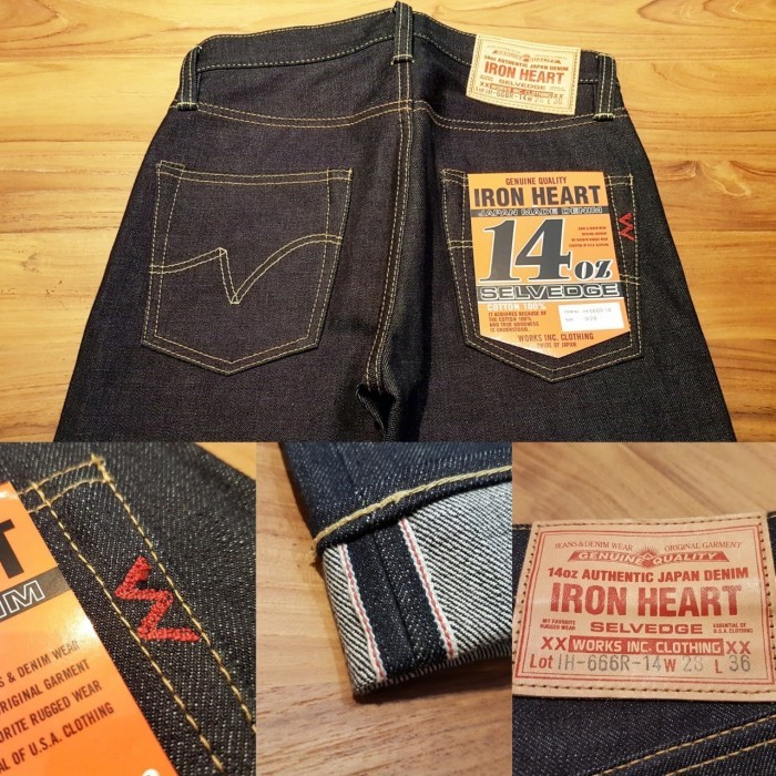 Iron Heart IH-666R-14 14oz indigo selvage denim **Special Price** - 33