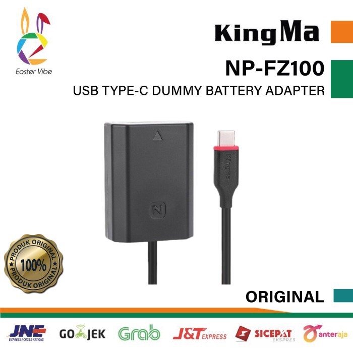 KingMa USB Type C Dummy Battery Adapter NP-FZ100 for Sony A7iii A9 Etc