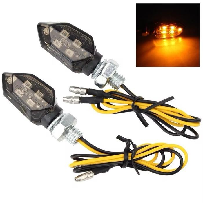Lampu sein LED sepada motor cahaya LED indikator led 2buah Lampu sein 12V 5 LED Universal Motorcycle