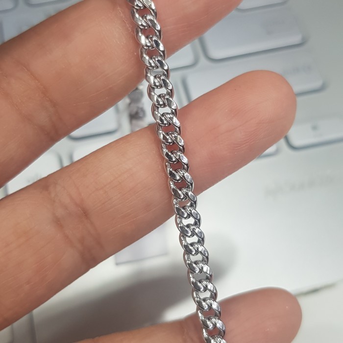 "VN.KIA" - READY STOCK GELANG EMAS PRIA WANITA CUBAN CHAIN SISIK NAGA TAMPAK BESAR - 5.08gr 17.5cm