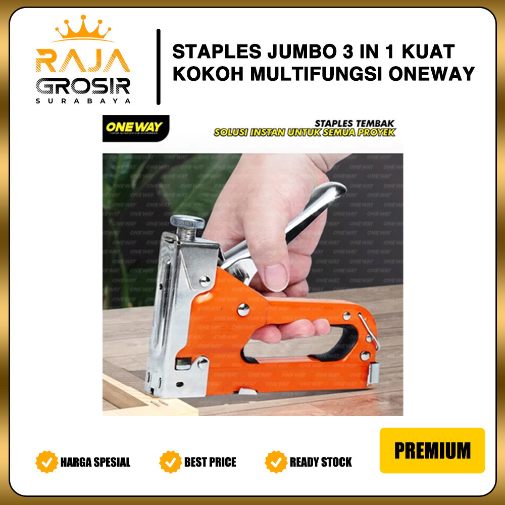 

TINBACKSHOP Staple Gun Tembak 3 in 1 Way ONEWAY Jok Hekter Staples Steples KUAT KOKOH Raja Grosir Surabaya