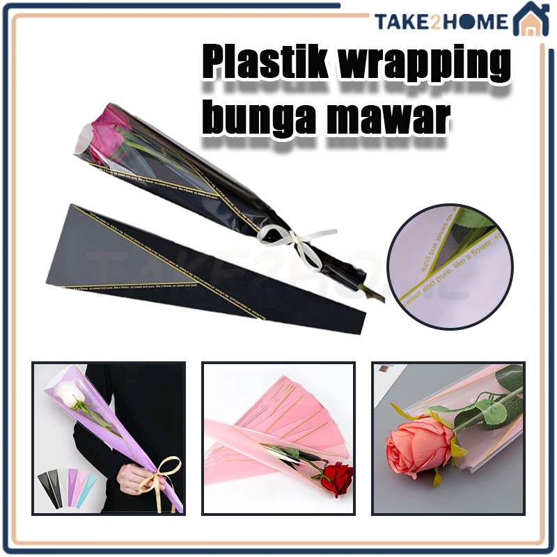 

Plastik Bungkus Bunga 50 Pcs/Single Flower Rose Packing Selves/plastik bungkus bunga