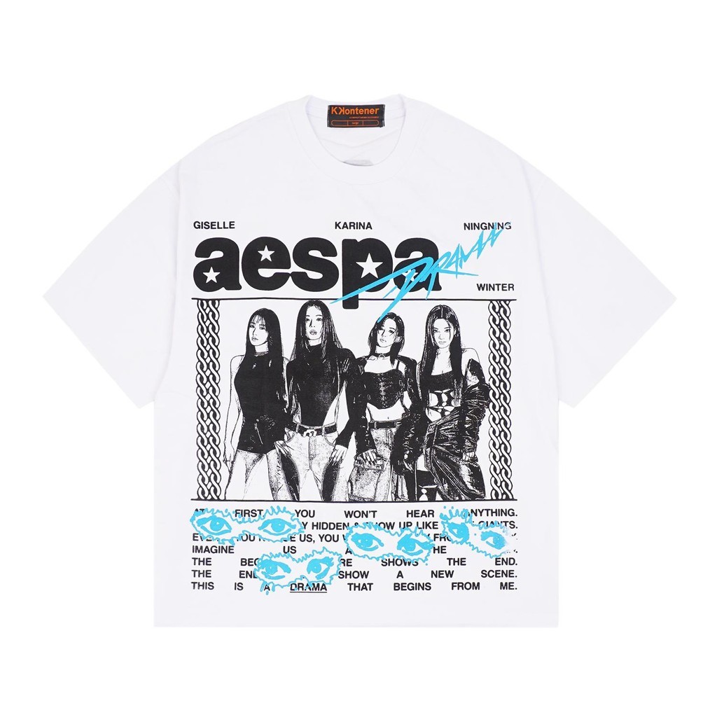 KKONTENER AESPA "DRAMA" OVERSIZE TSHIRT WHITE - Official Merchandise