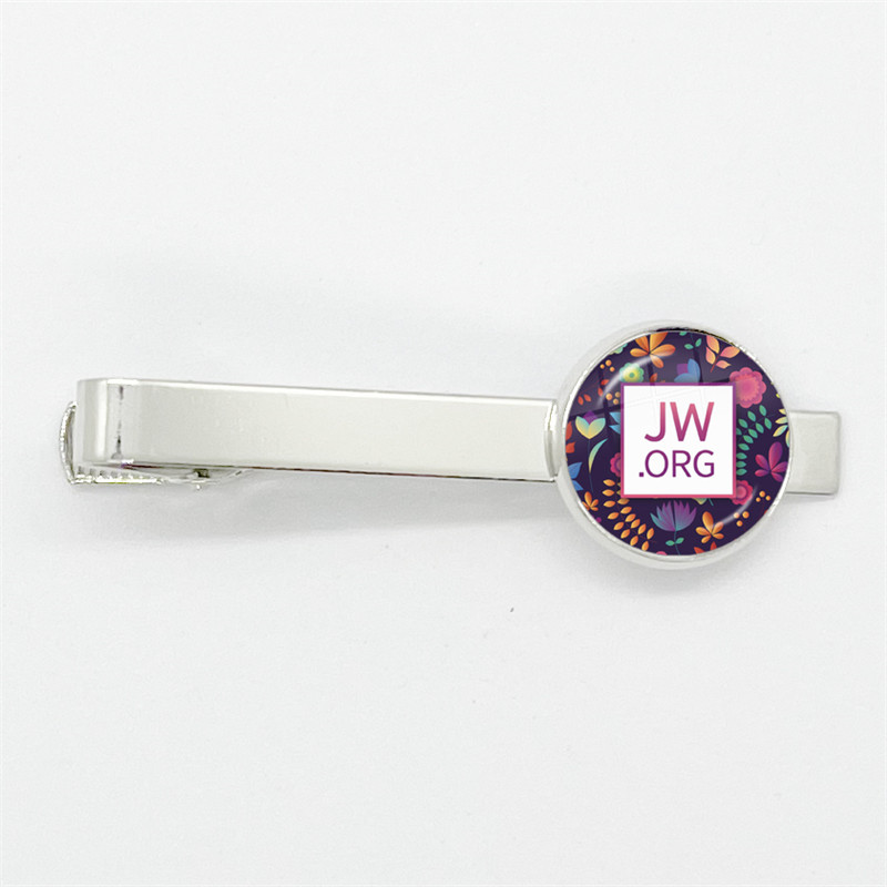 New Steampunk Jehovah's Witnesses Tie Clip JW.ORG High Quality Clip Round Handmade Jewelry Glass Gem