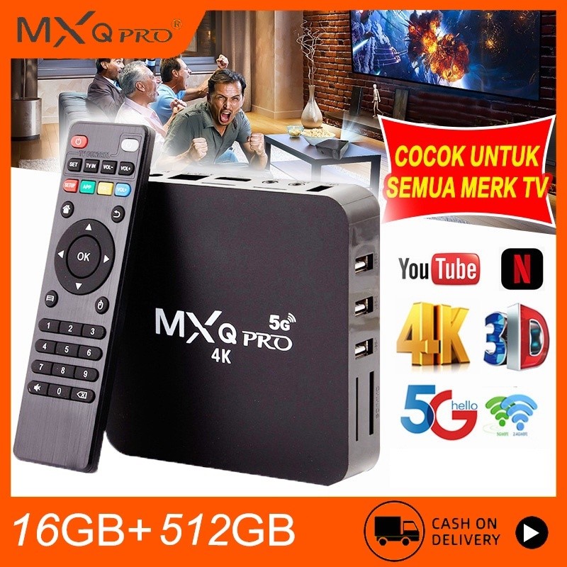Stb Android TV Box 4K HD Digital Smart Set Top Box Ultra Mxq Pro Android13 Full Aplikasi 5G WiFi