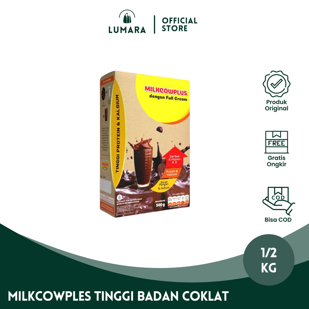 

MILKCOWPLUS Susu Peninggi Badan Penambah Berat Badan Coklat 500 gram