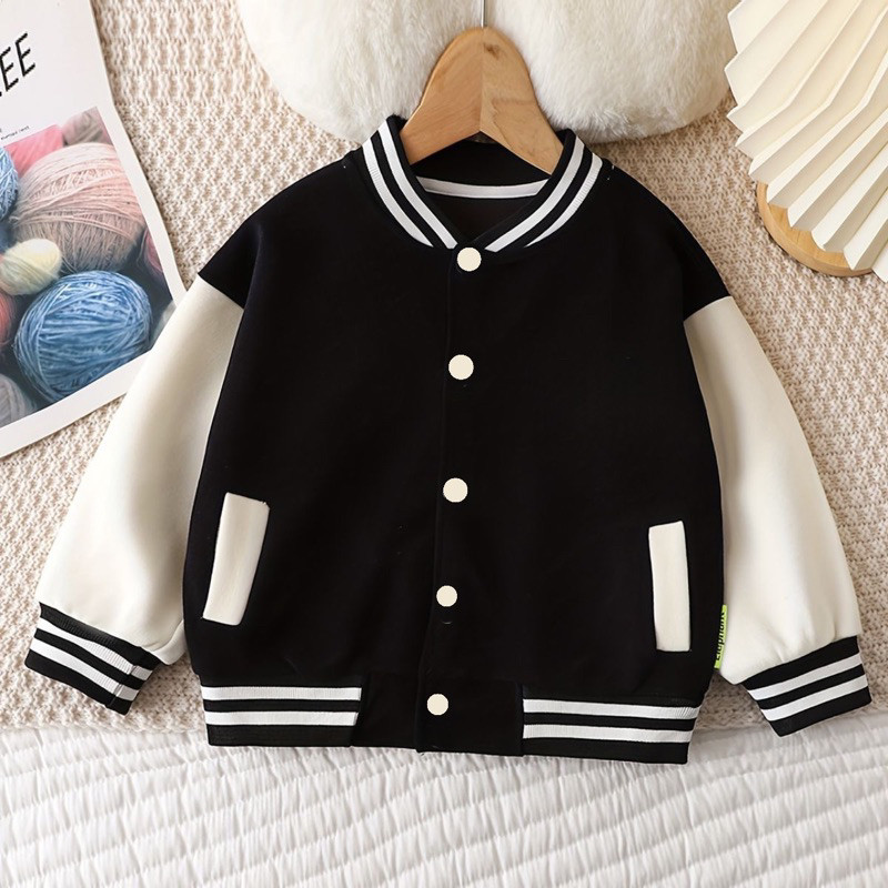 AMAISHOP Sweater Anak POLOS Varsity Baseball Anak