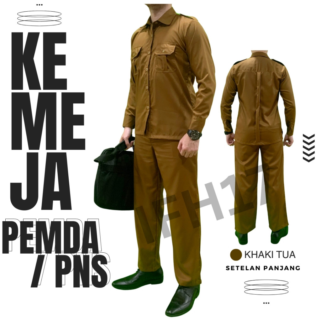 BAJU PEMDA KHAKI COKLAT PRIA MURAH , SERAGAM PNS PEMDA PRIA , BAJU PEMDA, BAJU PDH PRIA , SERAGAM PD