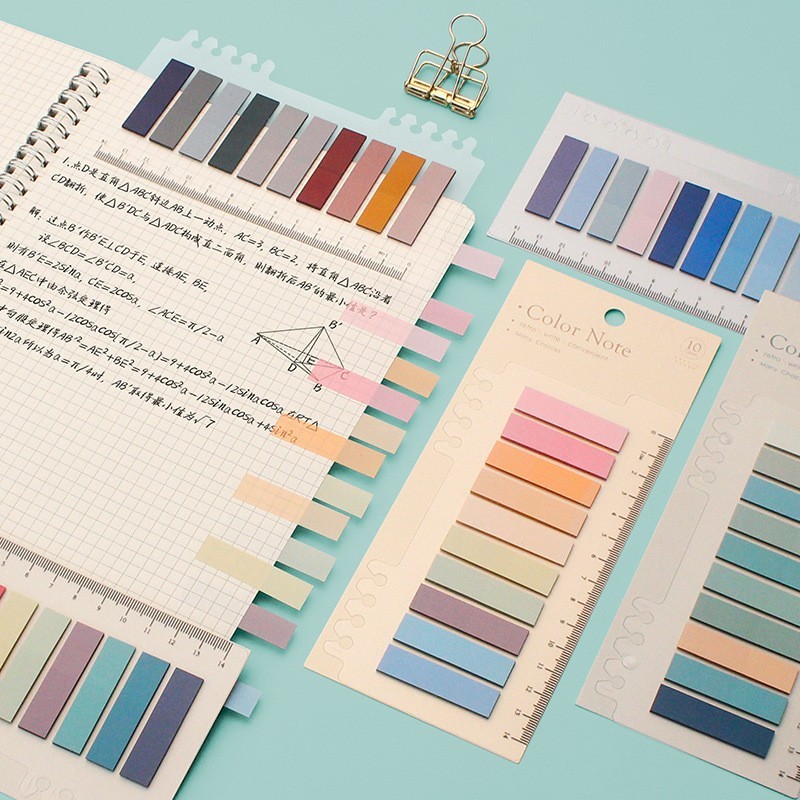 

Color Series Self Adhesive Memo Pad, Sticky Notes, Bookmark, Point It Marker, Sticker Paper, Office, School Supplies