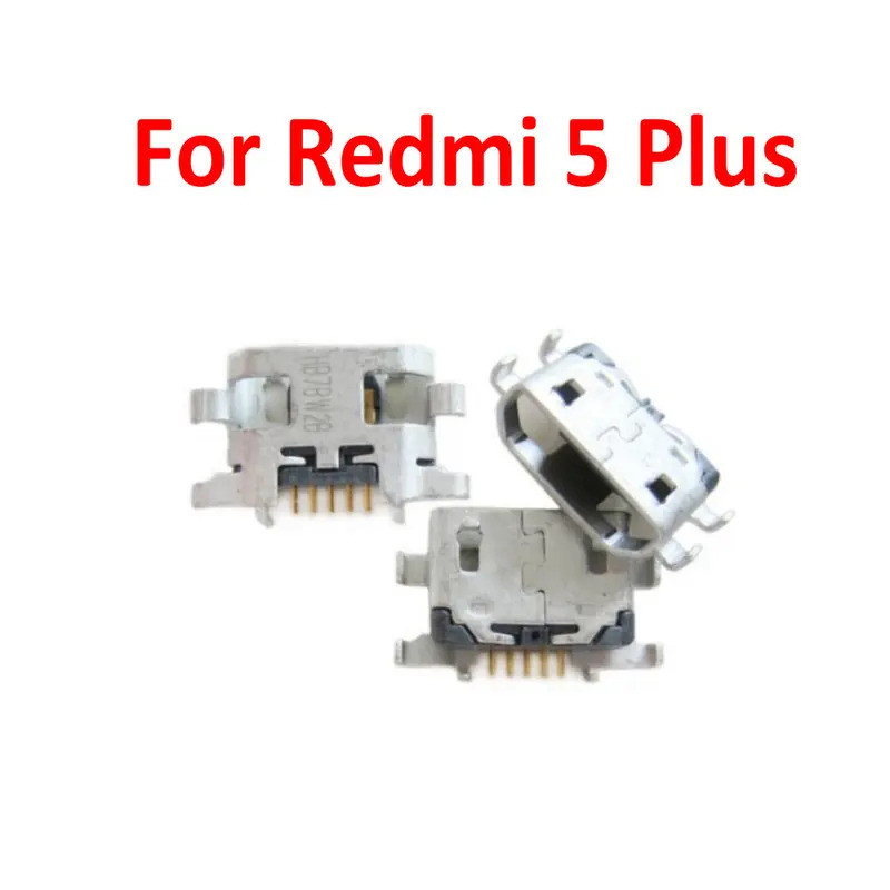 【Barang spot】10pcs Soket Konektor Port Pengisian Micro USB Baru untuk Xiaomi Redmi 5 Plus