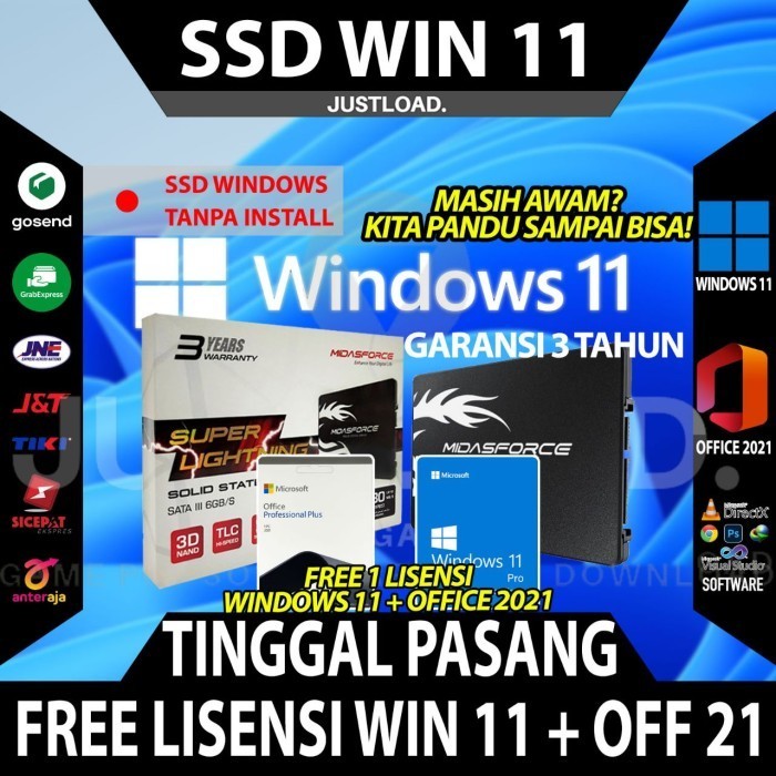 promo  -(PLUG & PLAY) SSD LAPTOP SSD PC TANPA INSTALL ULANG FREE LISENSI ORI - MODEL BARU, 128GB