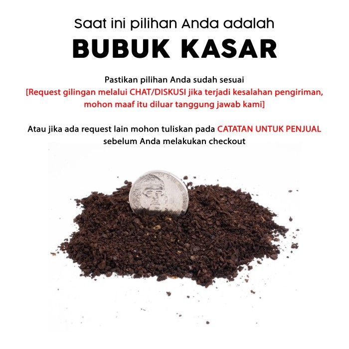 

Kopi Arabica Aceh Gayo "Wine" 200 Gram Medium Roast (Biji/Bubuk) - BUBUK KASAR
