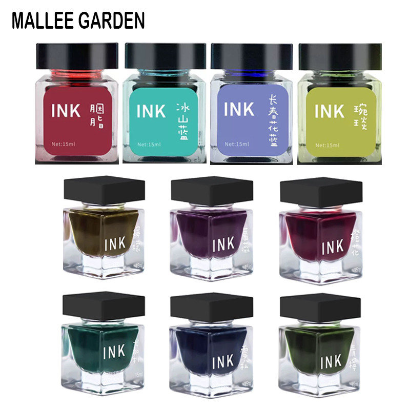 

MALLEE GARDEN Fountain Pen Ink 15ml Color Glass Bottled Ink Writing Ink Cartridge for JINHAO HONGDIAN Office School Supplies