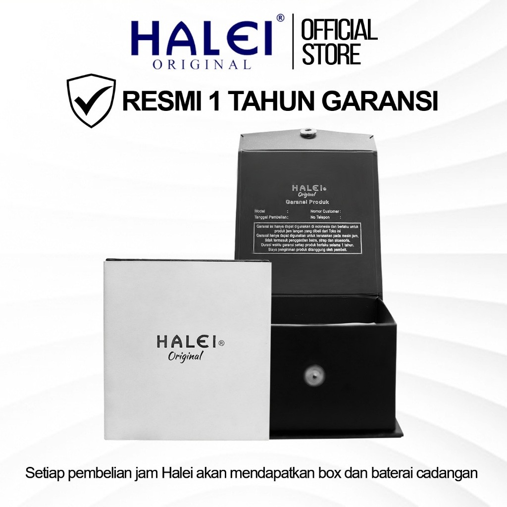 official halei watch 593 l jam tangan wanita halei kecil elegan anti air rantai stainless back