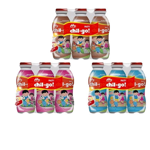 

Chil Go UHT 6 Botol Susu Cair Rasa Coklat Vanilla Strawberry Dari Morinaga