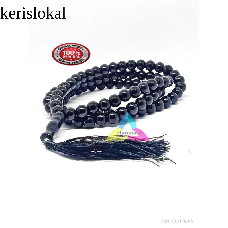 TASBIH BATU GIOK BLACK JADE ASLI ISI 99 KL2