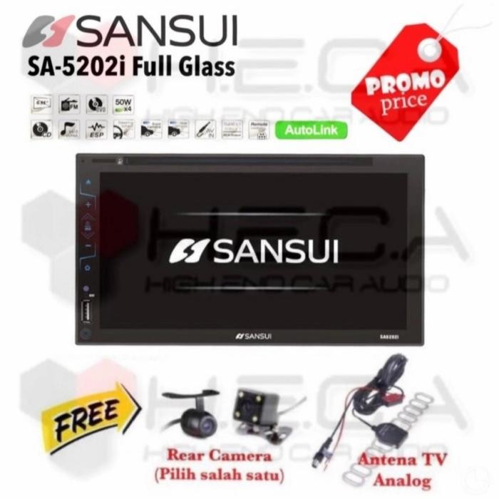 doubledin sansui +kamera+antena tv HEAD UNIT SANSUI best