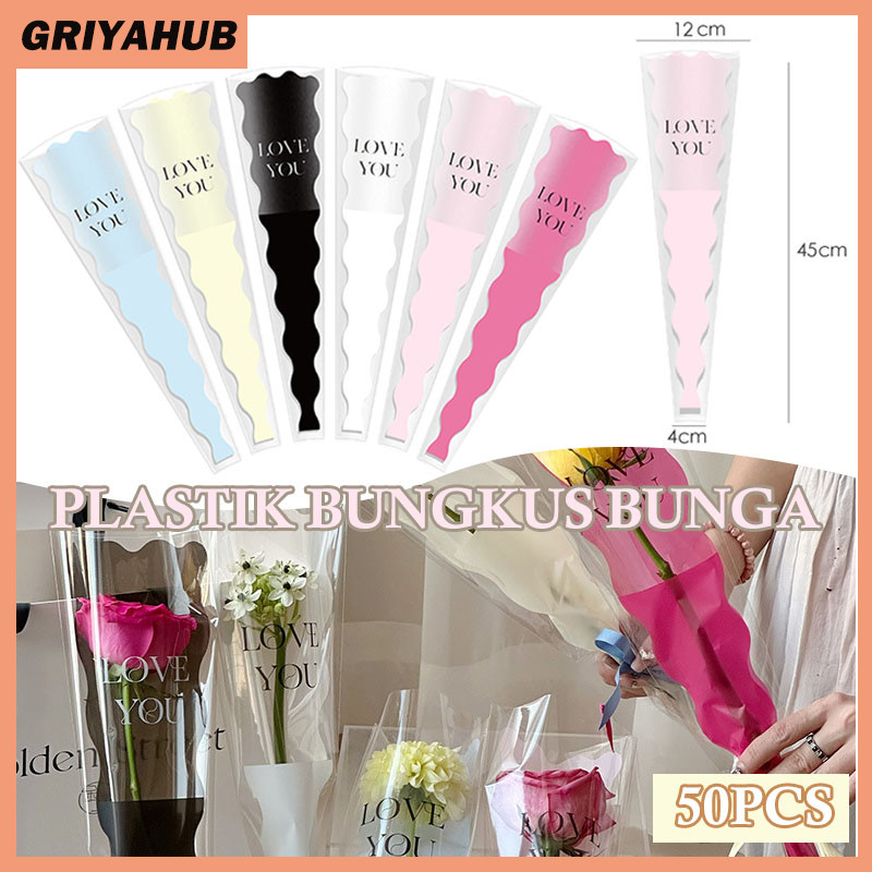 

Single Flower Packaging/Plastik Bungkus Bunga 50 Pcs/Kertas Pembungkus Buket Satu Bunga Mawar