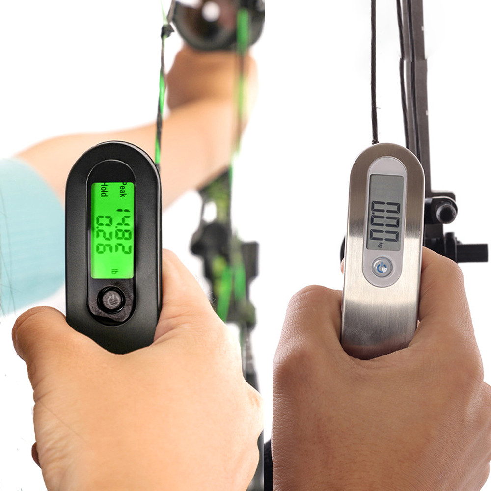 Archery LED Bow Scale 110lbs Draw Weight Weighing Tool Dynamometer Measuring Instrument Hunting Shoo