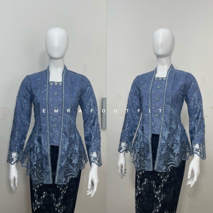

✨LARIS✨ -Kebaya kutubaru tille modern kombinasi payet mutiara - Silver, Rok saja