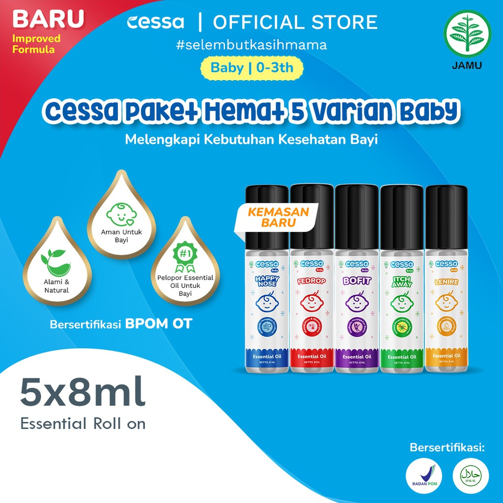 Cessa Baby (0-3 tahun) Fever Drop, Cough n Flu, Lenire, Bugs Away & Immune Booster || Herbal Bayi ||