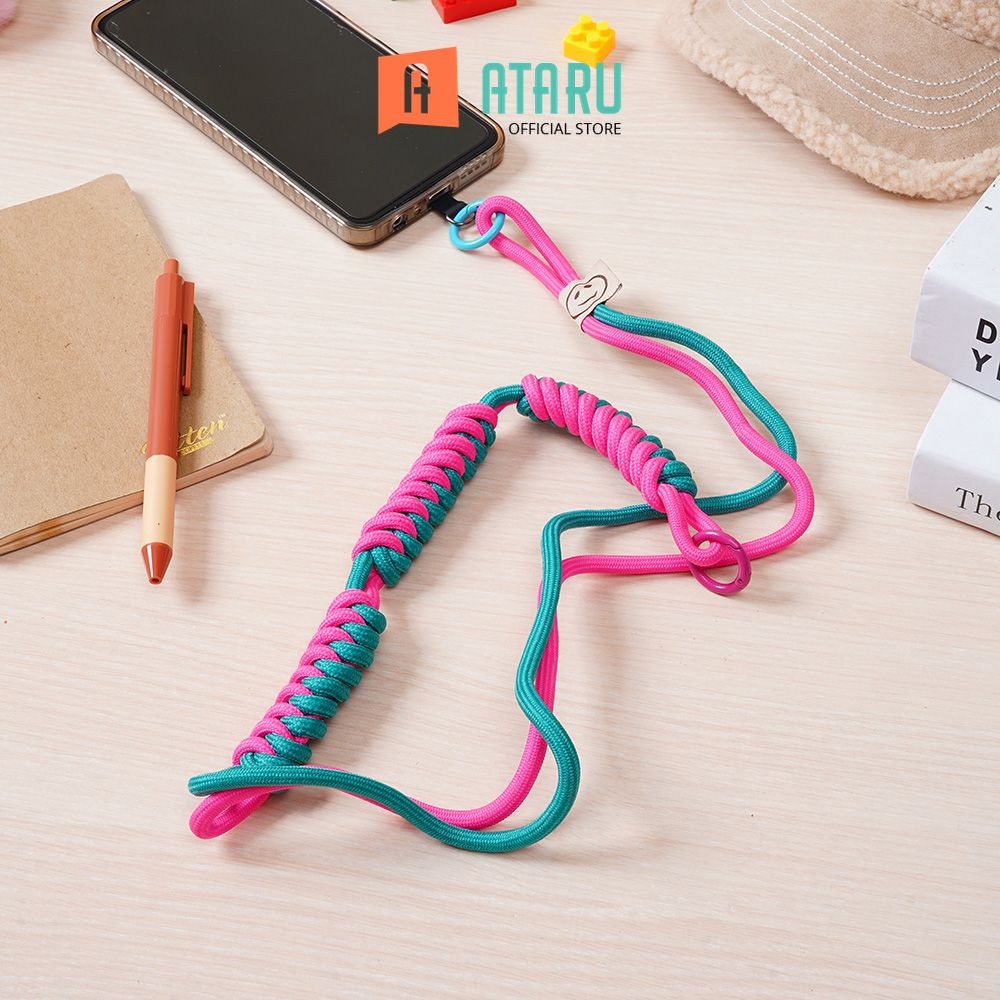

Ataru Lanyard Color Block 3 Braids - Pink/Hijau Tali Leher Name Tag Id Card Kartu Akses Gantungan Tanda Pengenal Tali Gantungan Hp