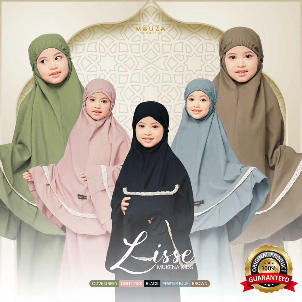 SabilaMall - Mukena Lisse Kids Mukena Ukuran Anak Anak Free Tas Pouch Mukena by Mouza