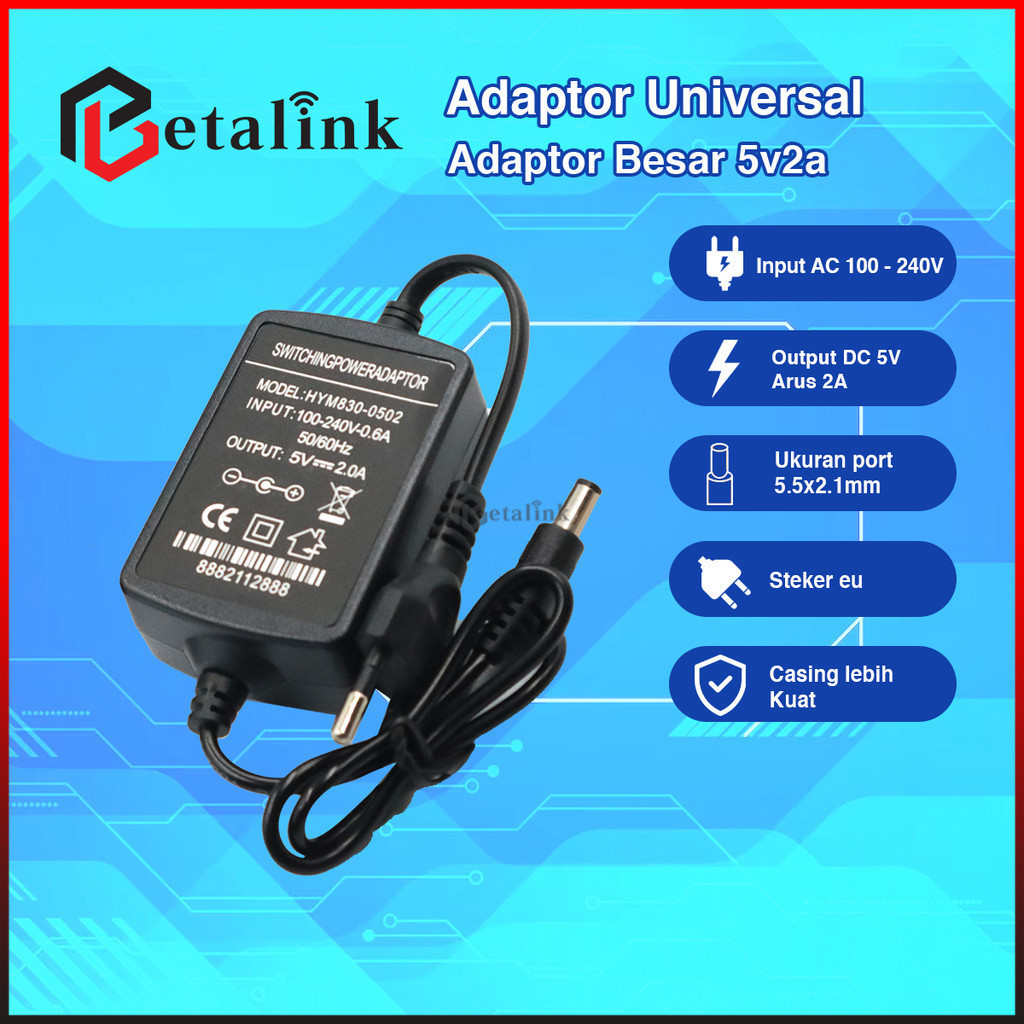 Power Adaptor 5V 2A Part Media Converter HTB 3100 Adaptor Baik